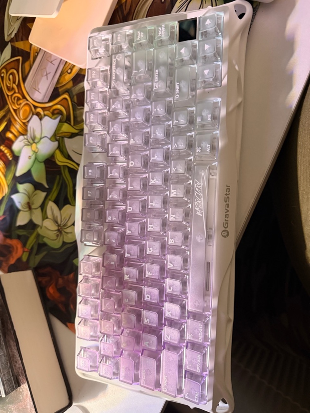 GravaStar Clear Purple and Blue Gradient Keycaps